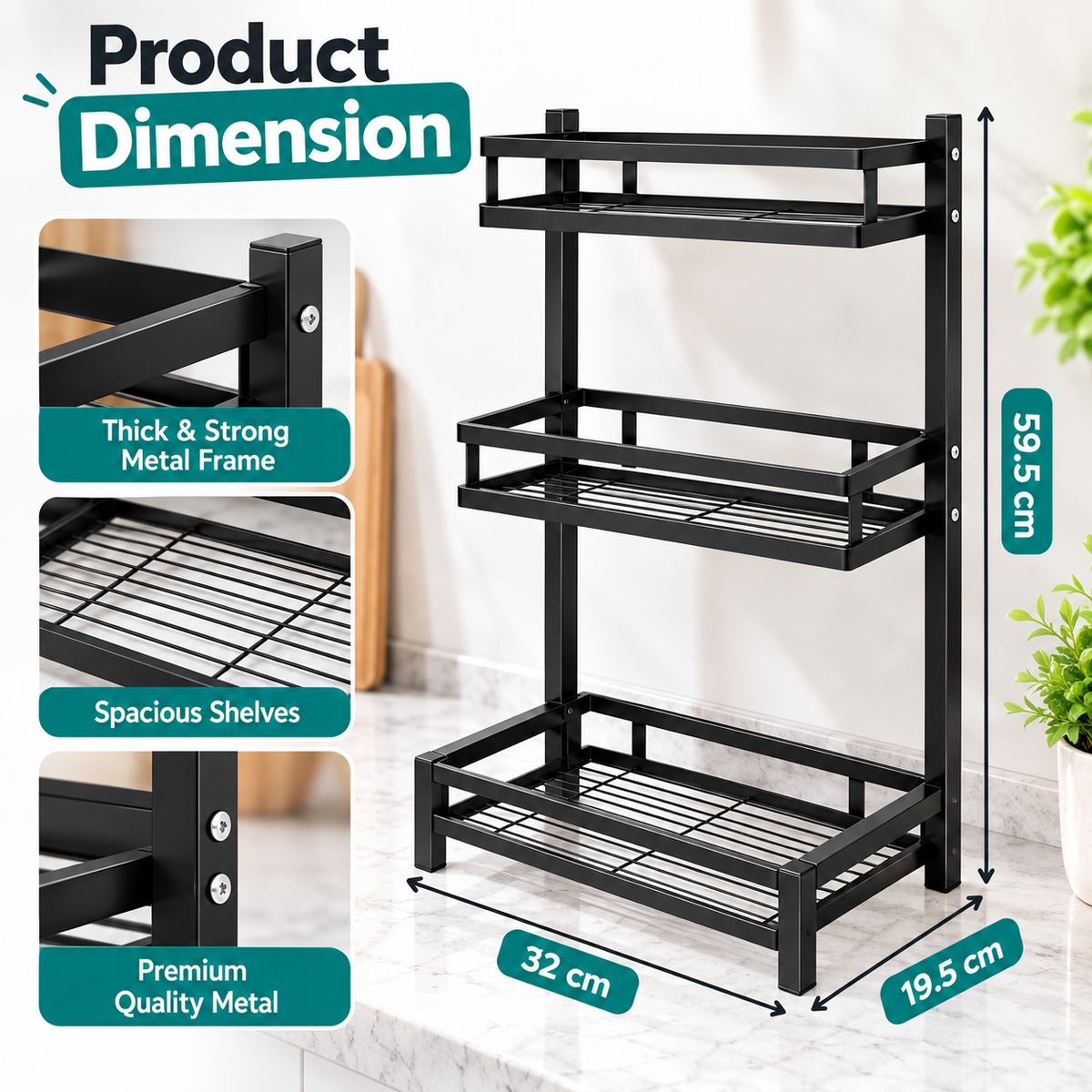 3 Tier Kitchen Spice Rack