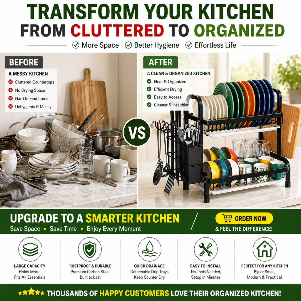 2-Tier Kitchen Dish Rack