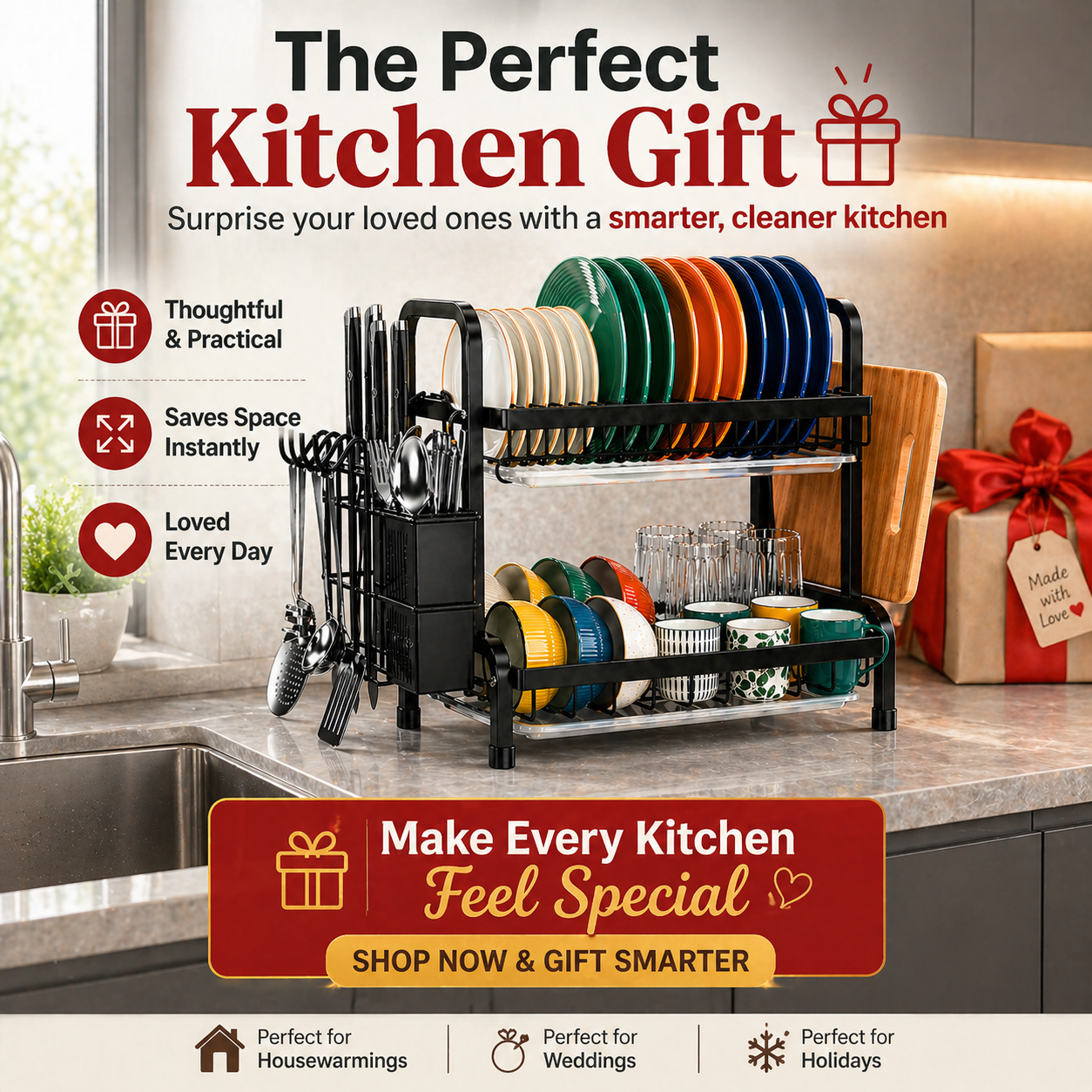 2-Tier Kitchen Dish Rack