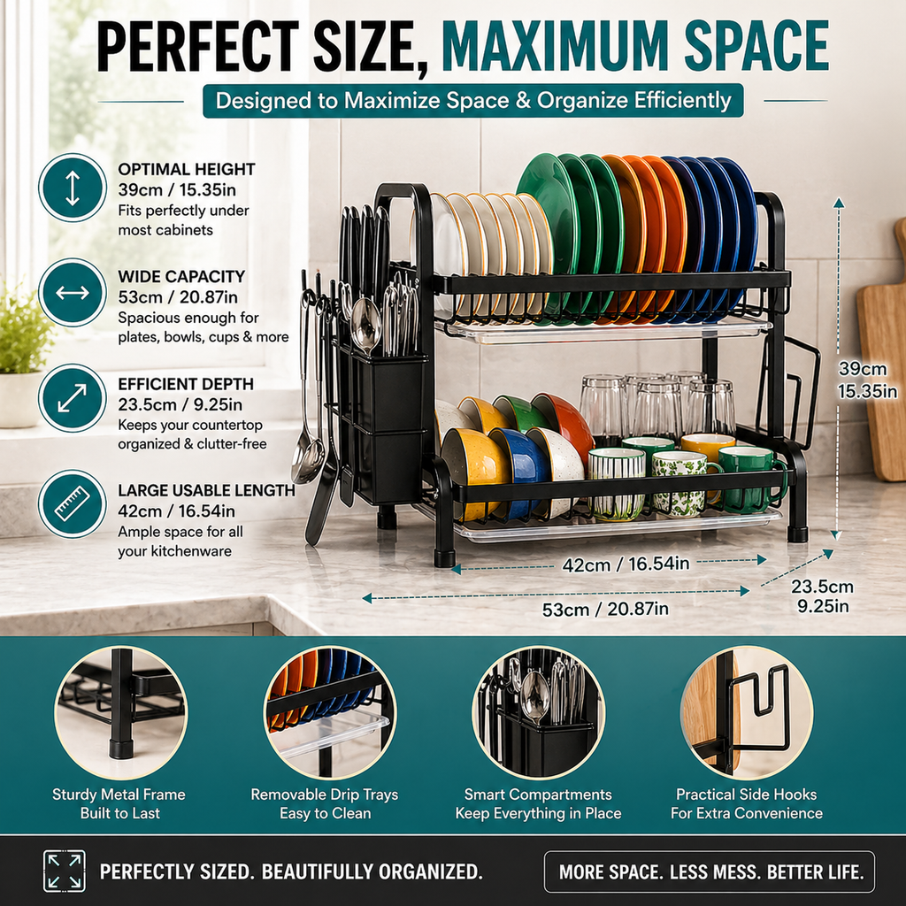 2-Tier Kitchen Dish Rack