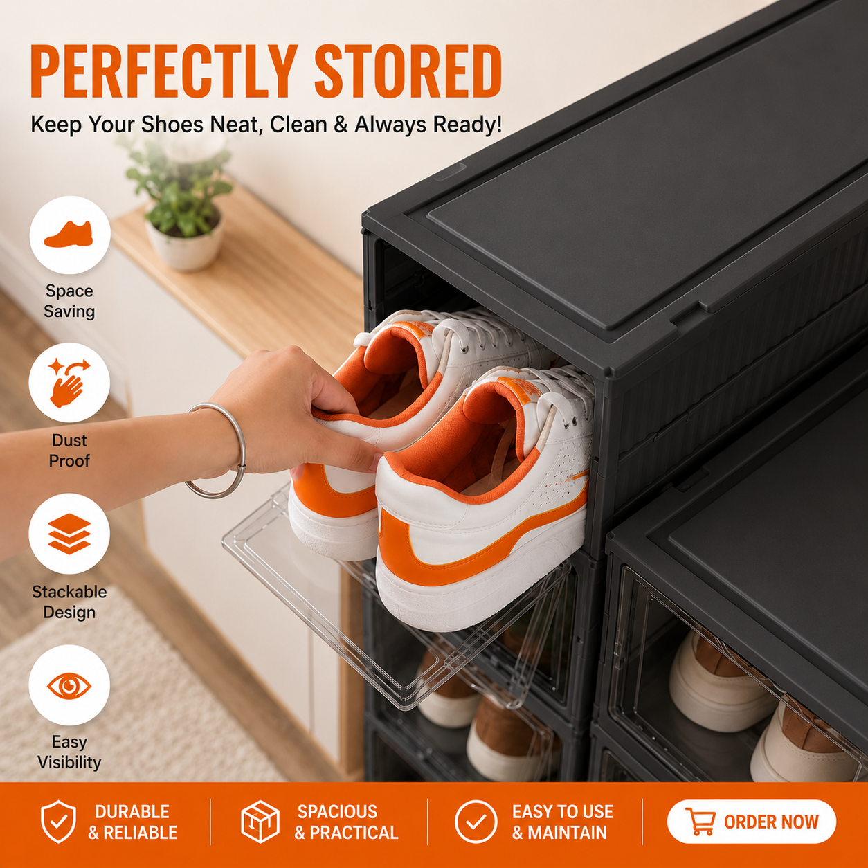 Foldable 6 Tier Shoe Rack