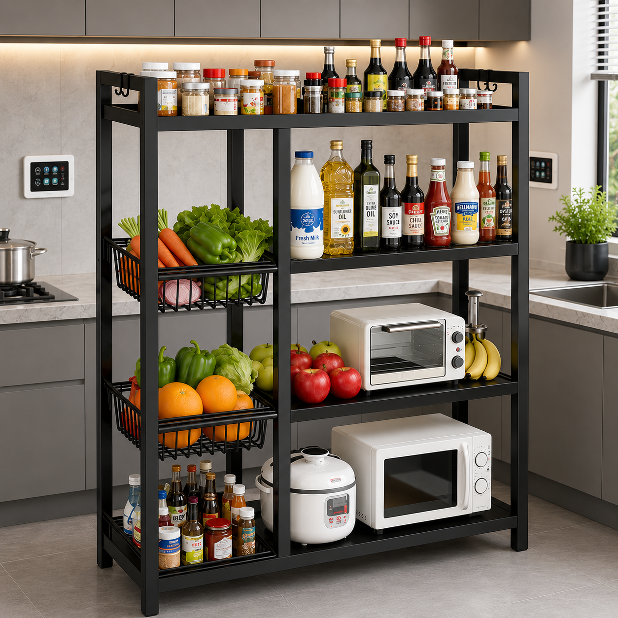 4 Tier Steel Shelf Rack