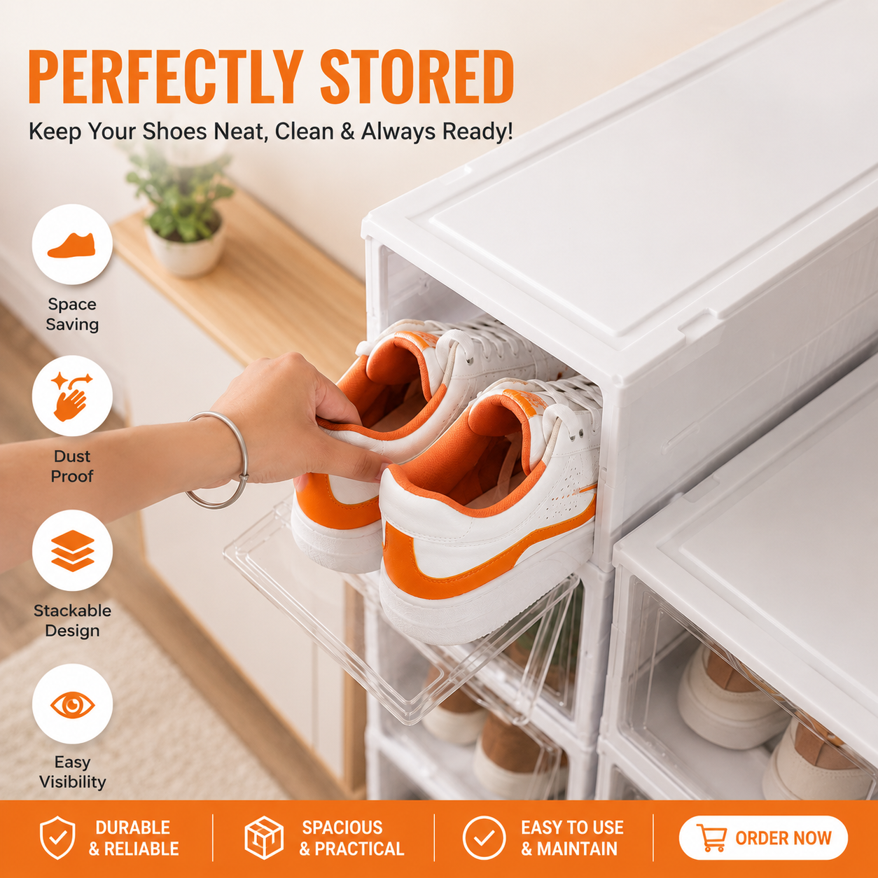 6-Tier Foldable Shoe Storage – Best Selling Shoe Rack in Sri Lanka 🇱🇰