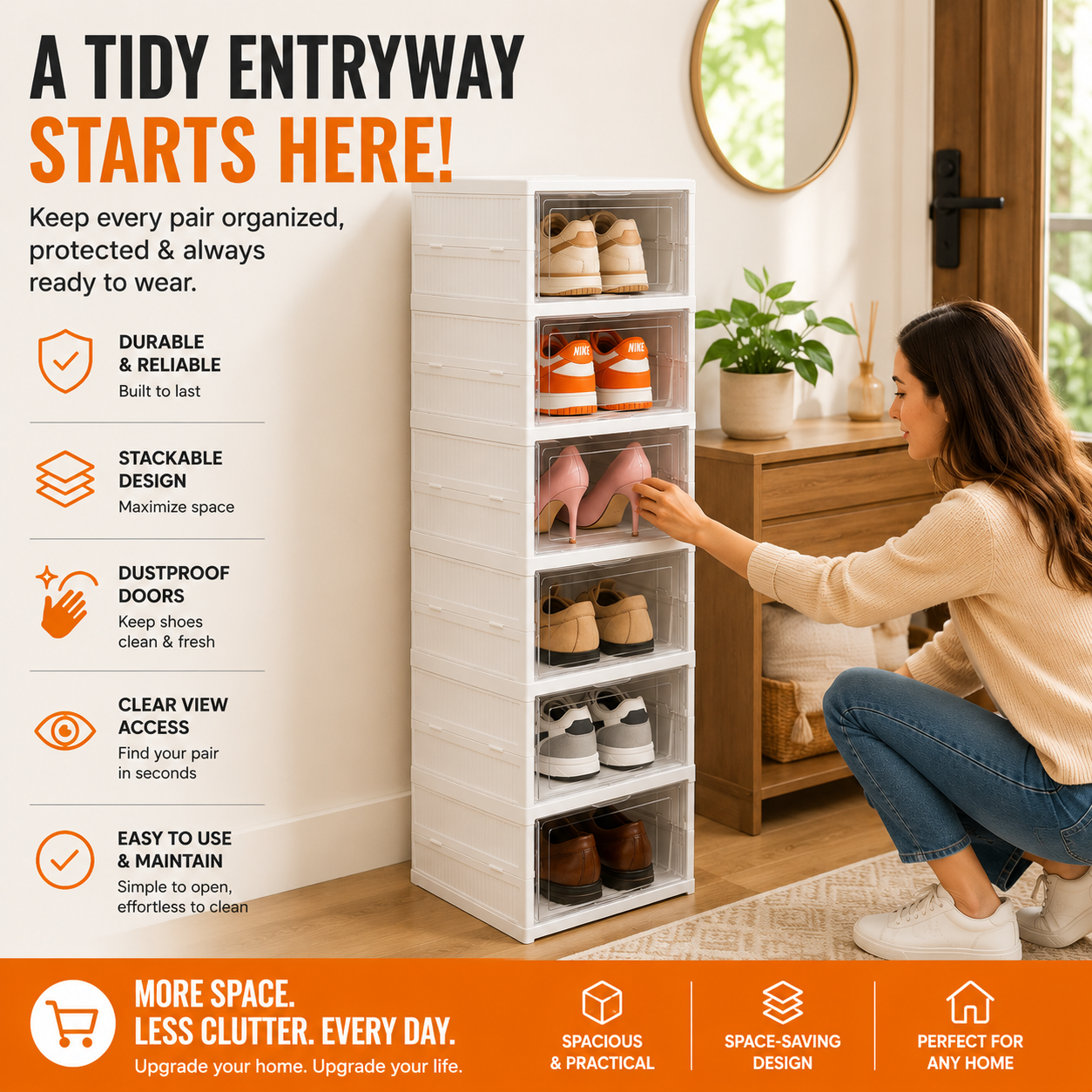 6-Tier Foldable Shoe Storage – Best Selling Shoe Rack in Sri Lanka 🇱🇰