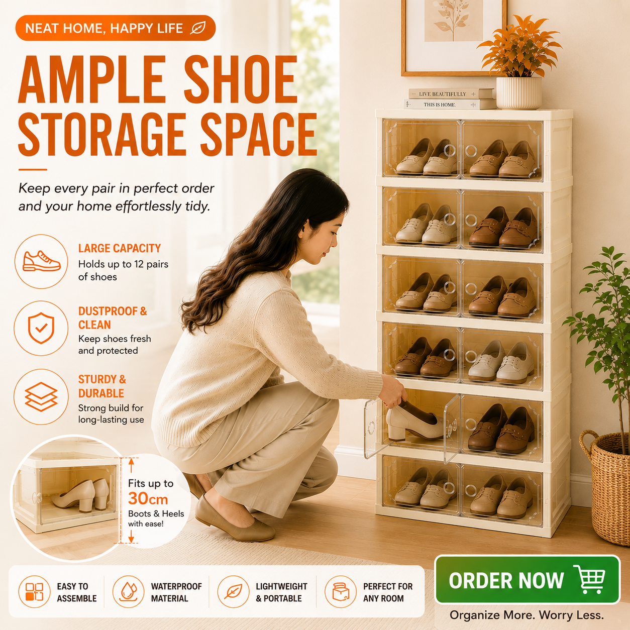 Double Layer Foldable Shoe Storage Box (6 Layers)