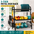 3-Tier Dish Rack With Drain Tray