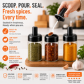 Glass Spice Bottle with Built-In Spoon (250ML) Best Quality