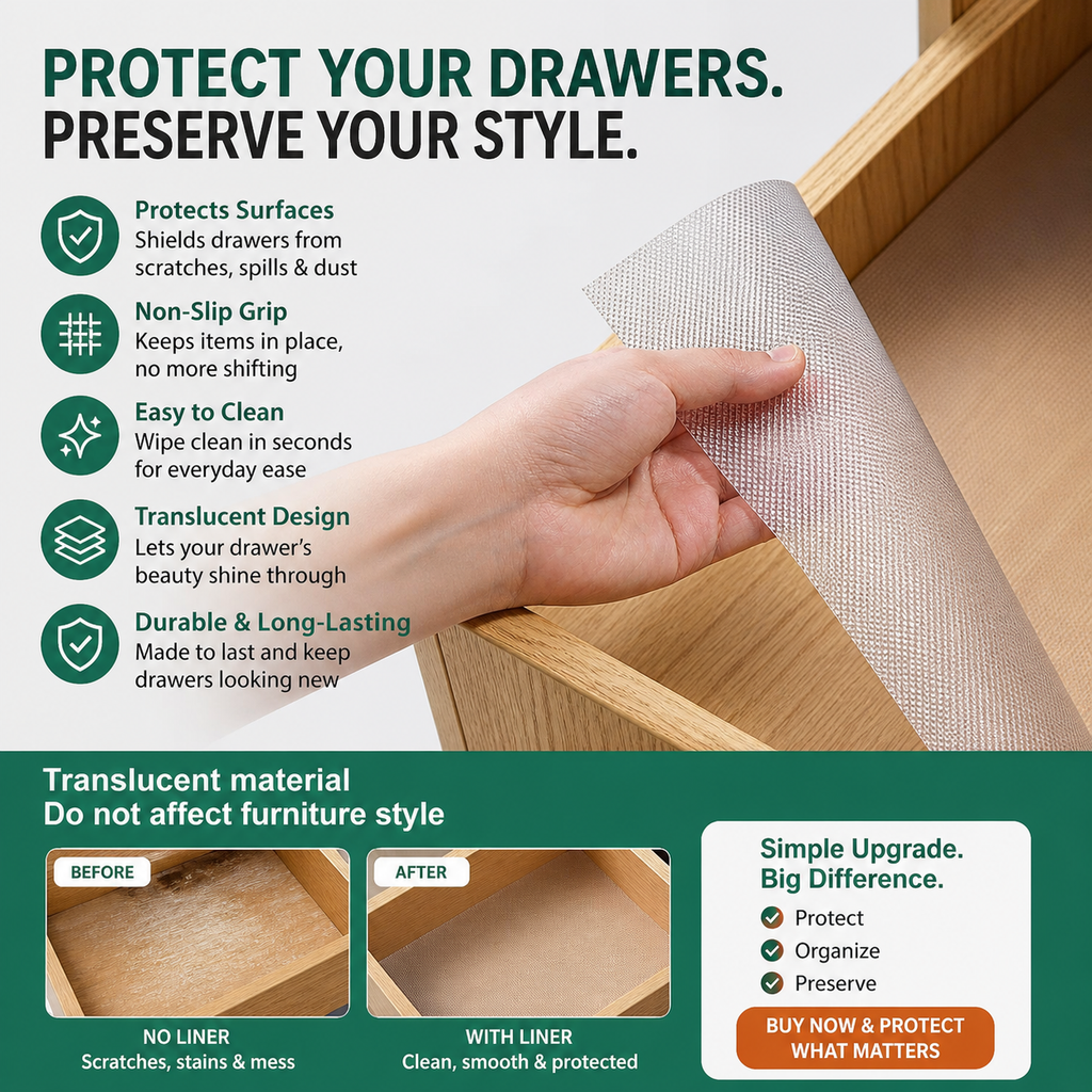 Re Usable Drawer Liners - Length 150cm x Width 45cm