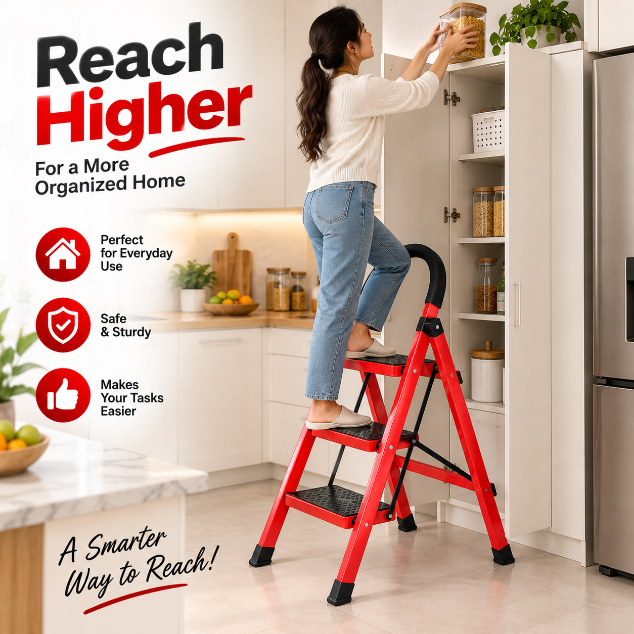 3 Step Foldable Steel Ladder
