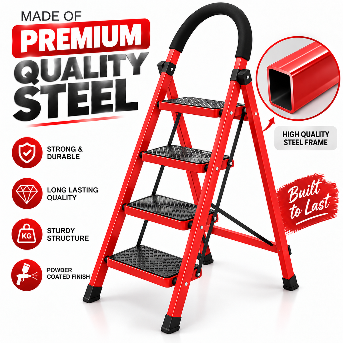 4 Step Foldable Step Ladder