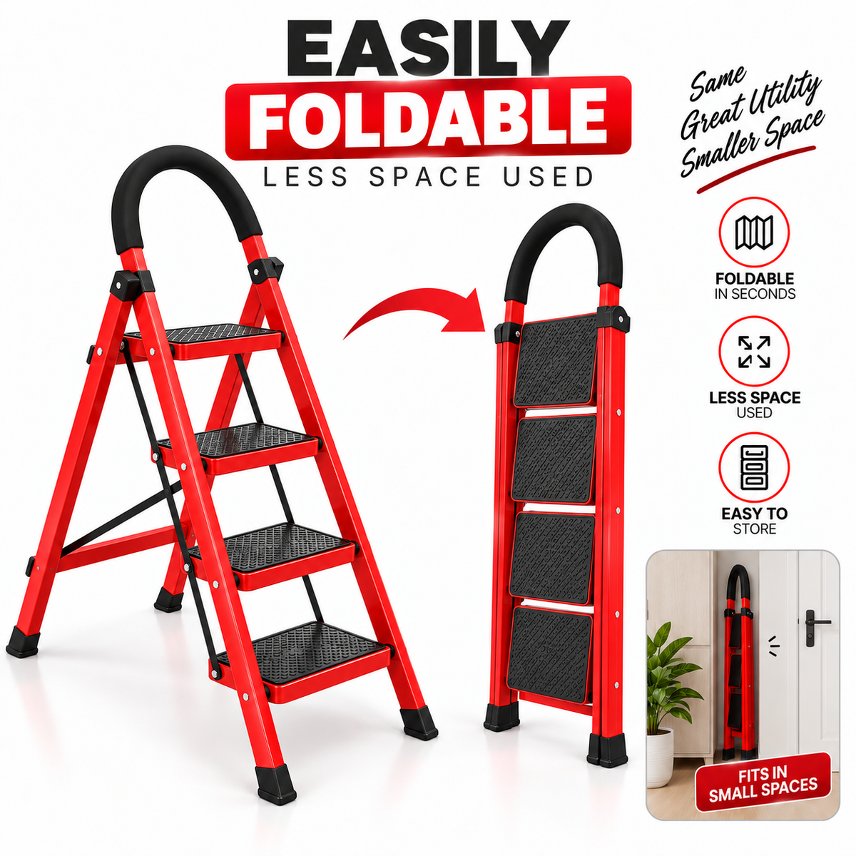 4 Step Foldable Step Ladder