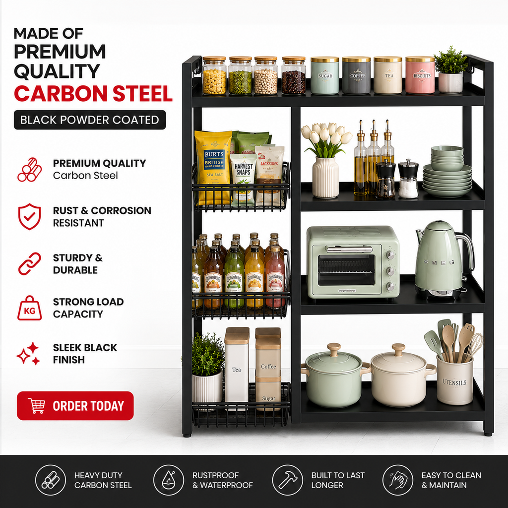 4 Tier Steel Shelf Rack