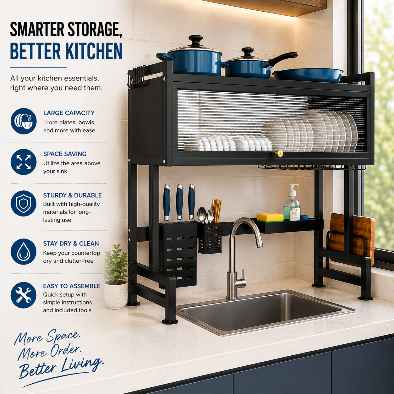 65cm Sink Top Dish Rack