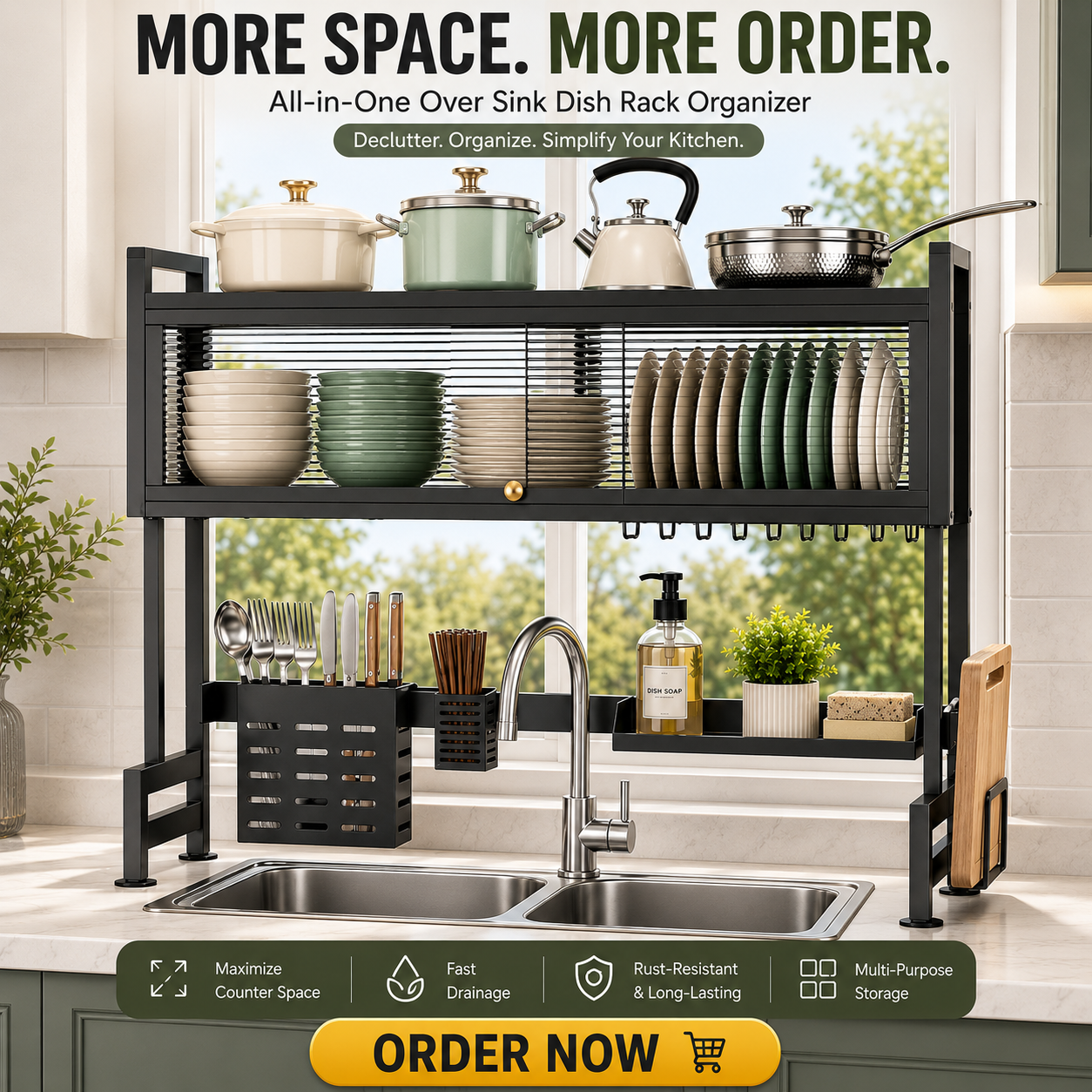 85cm Sink Top Dish Rack
