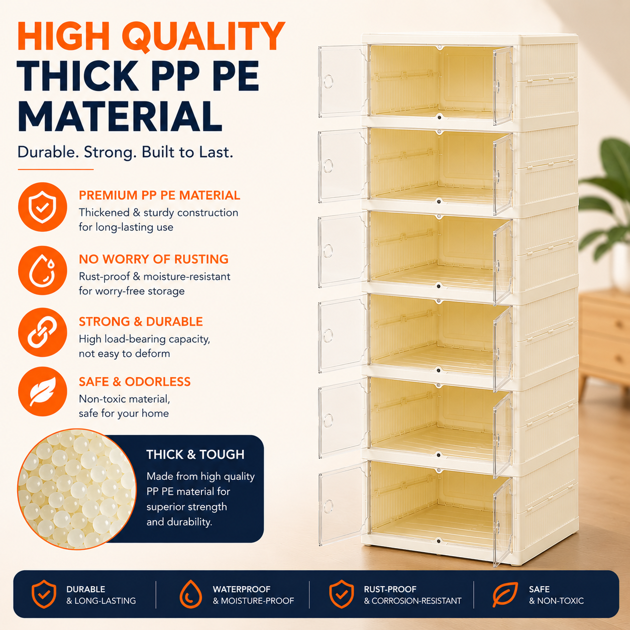 Double Layer Foldable Shoe Storage Box (6 Layers)