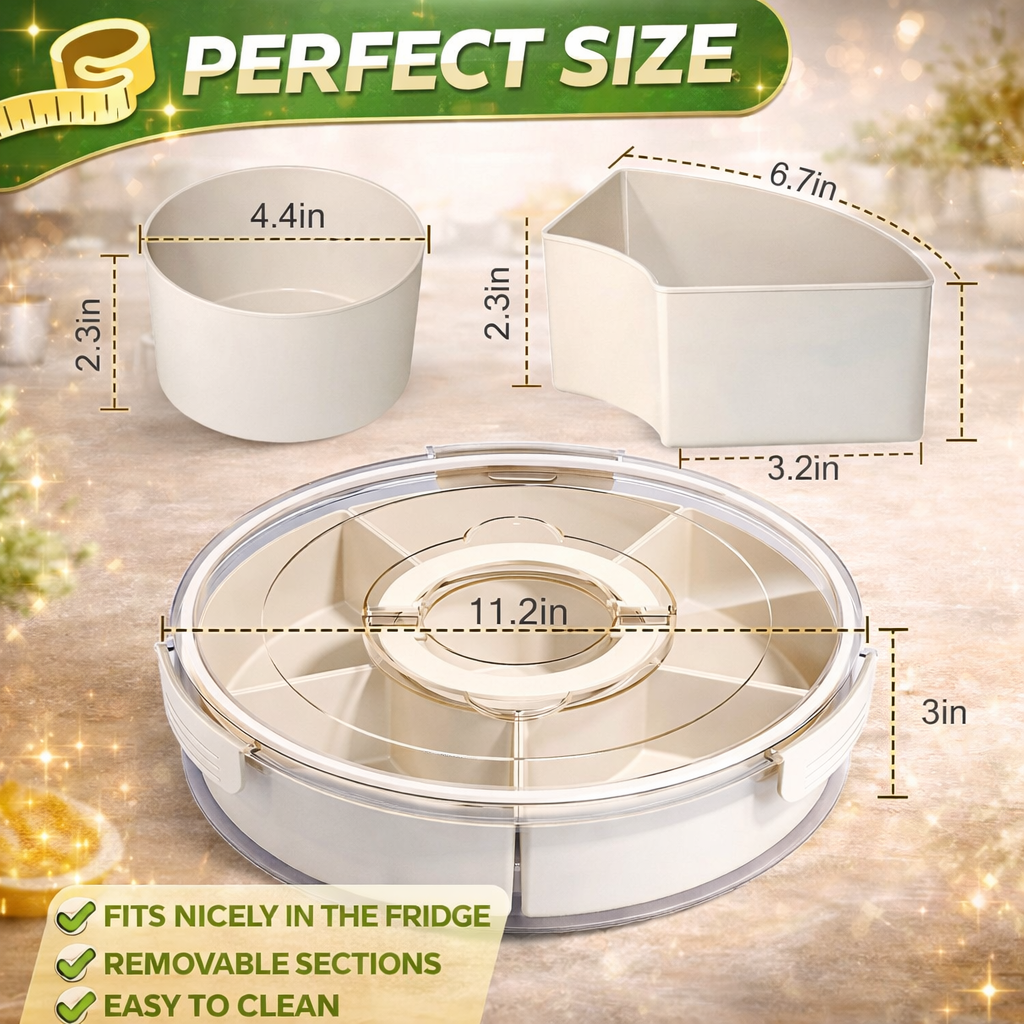6-Compartment Snack Box with Lid & Handle – Ultimate Snack Organizer!