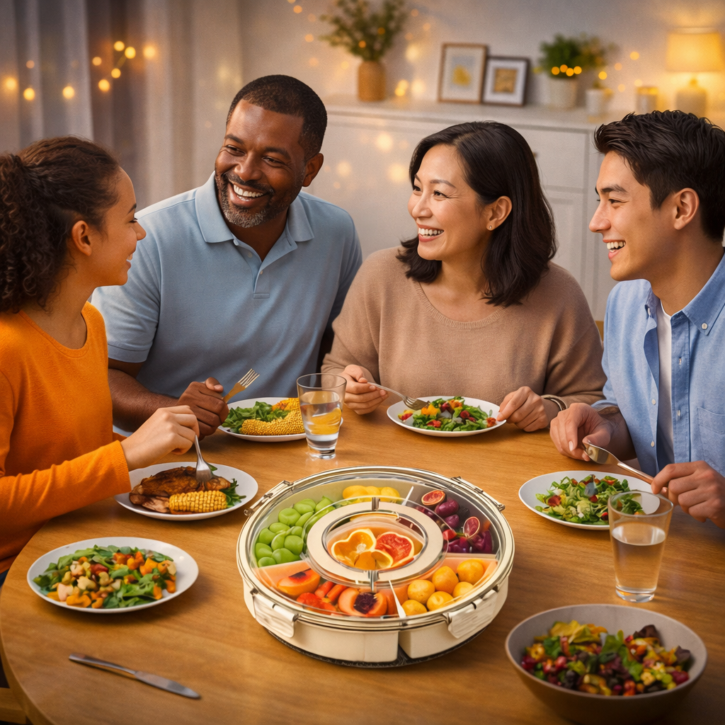 6-Compartment Snack Box with Lid & Handle – Ultimate Snack Organizer!