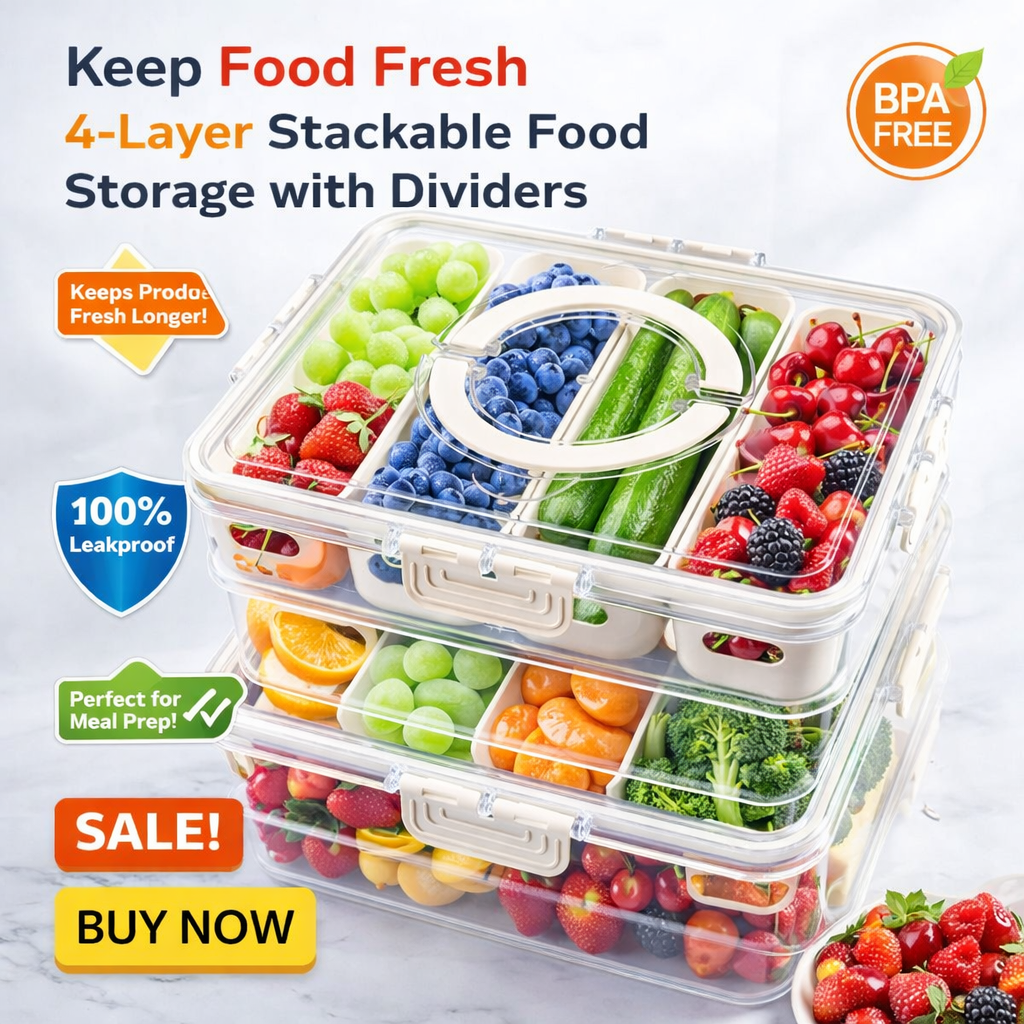 Snack Box with Compartments – Your Perfect Grab & Go Organizer!