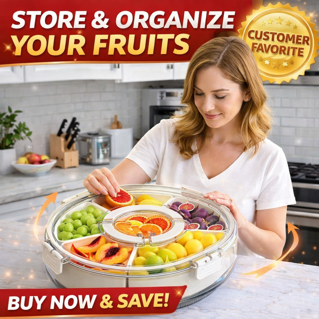 6-Compartment Snack Box with Lid & Handle – Ultimate Snack Organizer!
