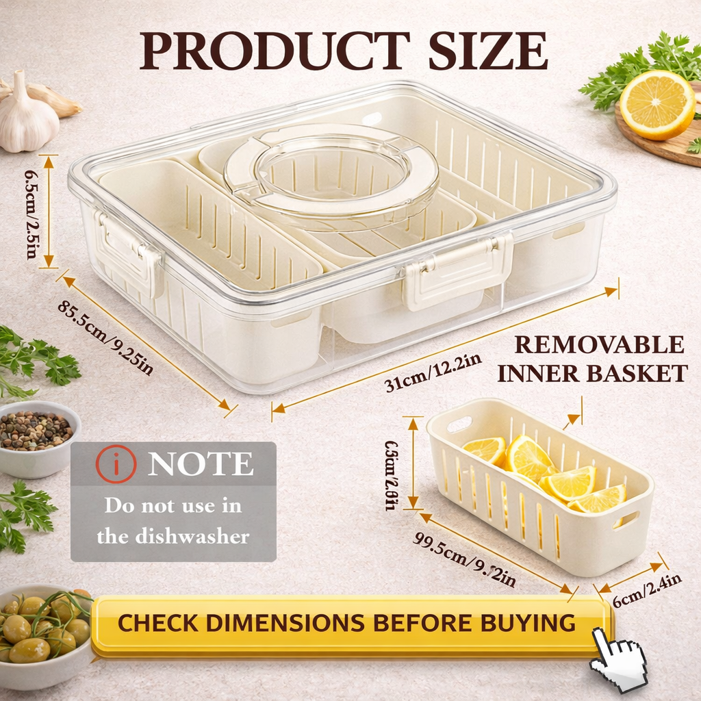Snack Box with Compartments – Your Perfect Grab & Go Organizer!