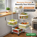 4 Tier Multipurpose Trolley with Wheels – White l Storage Rack