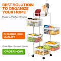 5 TIier Kitchen Cart with Wheels – White Storage Rack